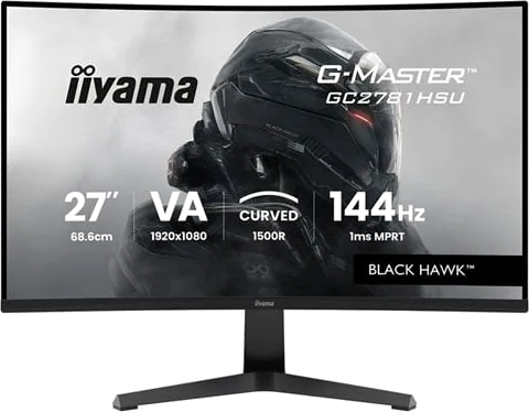 iiyama G-Master BLACK HAWK GC2781HSU-B1 27” FHD 144Hz AMD FreeSync Curved VA Gaming Monitor