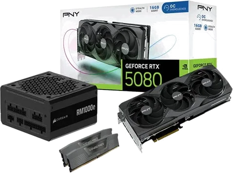 PNY GeForce RTX 5080 OC + CORSAIR Vengeance 32GB DDR5 + CORSAIR RM1000e Bundle