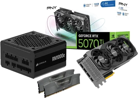 PNY GeForce RTX 5070 Ti OC + CORSAIR Vengeance 32GB DDR5 + CORSAIR RM1000e Bundle
