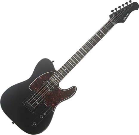 Fairclough - T-Style HH Guitar - Tortoise Shell Pick Guard, Wilkinson Humbuckers - Satin Black