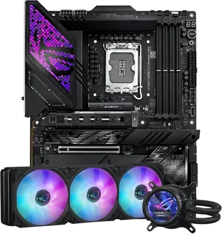ASUS ROG STRIX Z890-E GAMING WIFI with ROG STRIX LC III LCD 360mm ARGB AIO Bundle