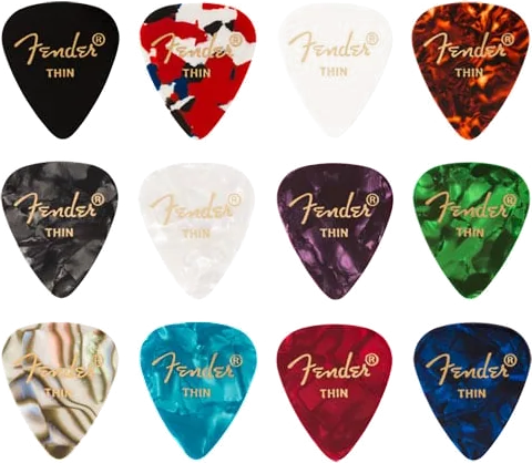 Fender Celluloid Medley Picks, 351 Shape, Thin - 12 Pack