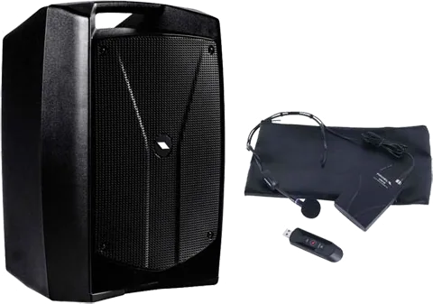 Proel V10Free Portable Sound System + Proel U24B Wireless Bodypack Microphone System