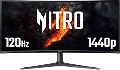 Acer Nitro XZ340CUR J0 34” UWQHD 120Hz FreeSync Premium HDR10 VA Curved Gaming Monitor