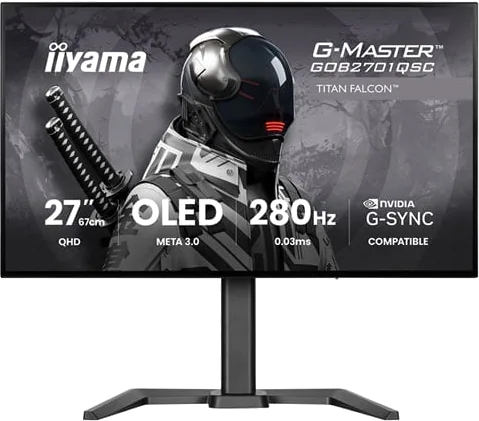 iiyama G-MASTER GOB2701QSC-B1 TITAN FALCON 27" 2K 280Hz G-SYNC HDR OLED Gaming Monitor