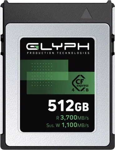 512GB Glyph Capture+ CFexpress Type B 4.0 Memory Card, 3700MB/s Read, 1300MB/s Write
