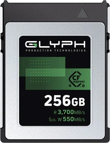 256GB Glyph Capture+ CFexpress Type B 4.0 Memory Card, 3700MB/s Read, 850MB/s Write