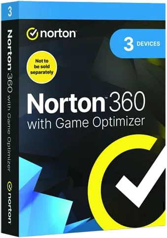 Norton 360 for Gamers, 3 Devices, Game Optimiser, VPN, Cloud Backup, Password Manager, Firewall, 1 Y
