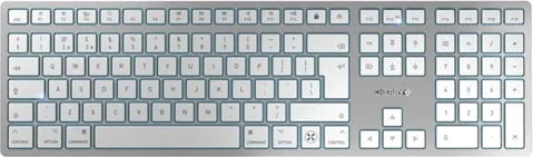 CHERRY JK-9100GB-1 SLIM For MAC Silver Wireless BT/RF Keyboard UK (2026 Version)