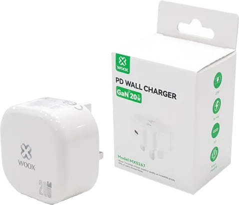 Woox MX0267 Single Port 20W USB-C GaN PD Wall Charger UK