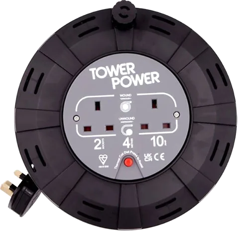 Tower 2 Socket Portable Cable Reel