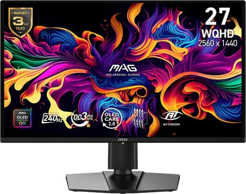 MSI MAG 274QP QD-OLED X24 27” 2K 240Hz WQHD Adaptive Sync HDR Ready Gaming Monitor