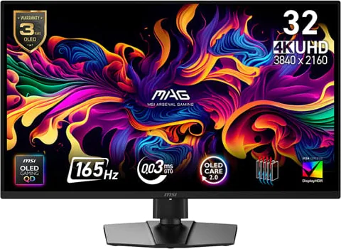 MSI 32" MAG 322UP 4K QD-OLED E16 165Hz OLED HDR400 Monitor