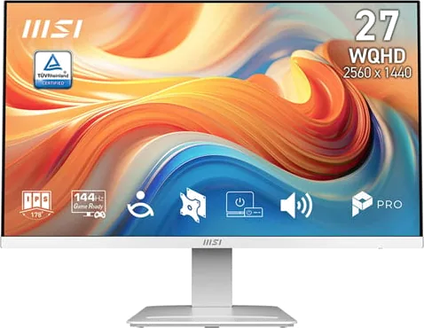 27" MSI PRO MP273QW E14 Monitor, IPS, 2560x1440, 144Hz, Adaptive Sync, 1ms, HD Ready, HDMI 2.0b / DP 1.2a