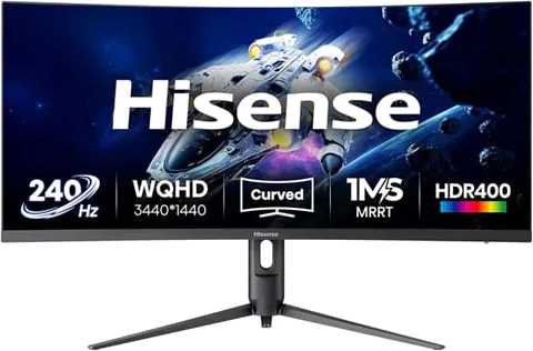 Hisense 34G6QUK 34” WQHD 240Hz Freesync Premium HDR400 Curved VA Gaming Monitor
