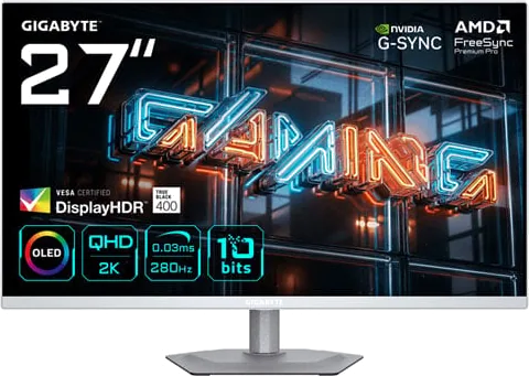 Gigabyte MO27Q2A ICE 27" QHD 280Hz QD-OLED FreeSync Premium Pro Gaming Monitor