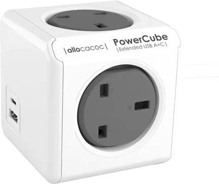 Allocacoc PowerCube Extended USB 4-Socket Mains Extension Cube 1.5M