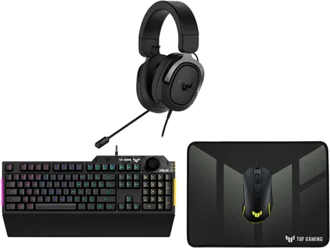 ASUS TUF 4 in 1 RGB Gaming Peripherals Bundle RGB Keyboard Mouse Headset & Mat