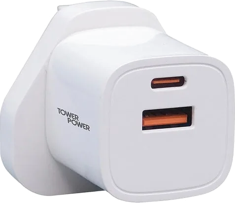30W Tower TP6102 Wall Charger, Quick Charge, PPS, 30W PD Simultaneous Charging, 1C1A