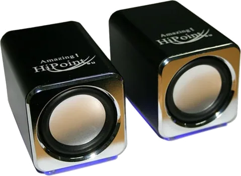 Xclio Digital Mini Stereo Aluminium Speakers Built in Sound Card Black with Blue LED USB