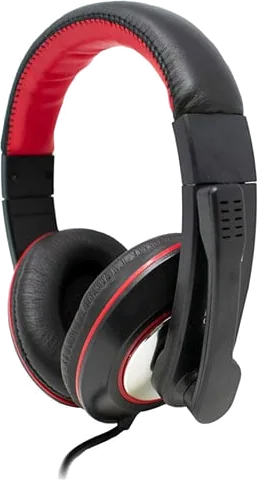 Xclio HU728 USB Digital over-ear Gaming Headphones with Microphone Black Red