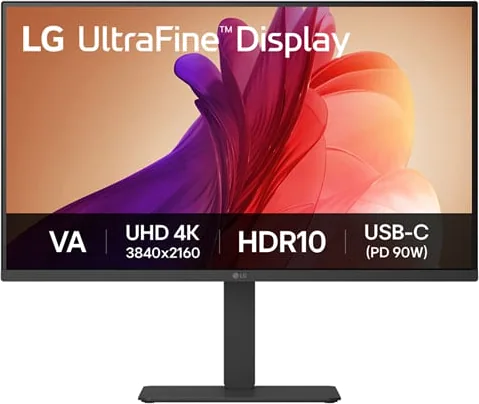 LG 32" UltraFine 4K UHD VA Monitor with HDR10 USB-C PD Fully Adjustable