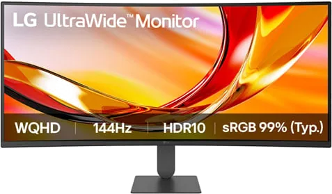 LG UltraWide 34U620B-B 34" 1800R 2K 144Hz FreeSync Premium HDR10 VA Curved Monitor