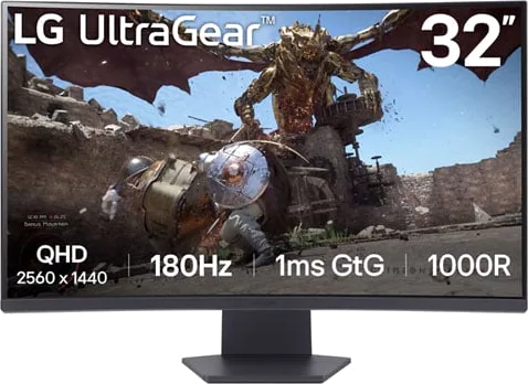 LG 32" 32GS60QC-B QHD 180Hz FreeSync Gaming Monitor