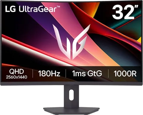 LG UltraGear™ G6 32" QHD 180Hz AMD FreeSync Curved Gaming Monitor