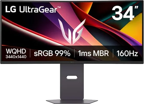 LG UltraGear 34G600A-B 34” 1800R UWQHD 160Hz FreeSync Premium HDR10 VA Curved Monitor