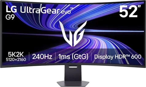 LG UltraGear evo G9 52G930B-B 52" 1000R 5K 240Hz FreeSync Premium DisplayHDR 600 VA Curved Monitor