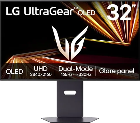LG 32" 32GX850A-B 4K UHD 165Hz OLED FreeSync Premium Pro Gaming Monitor with Dual Mode