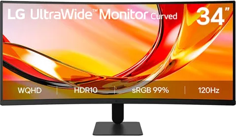 LG UltraWide 34U601B-B 34" 1800R 2K 120Hz FreeSync Premium HDR10 VA Curved Monitor