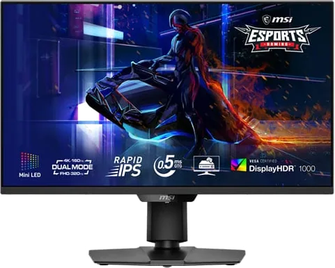 MSI 27" MAG 274UPDF AI Dual Mode 4K 160Hz/320Hz DisplayHDR 1000 IPS Gaming Monitor