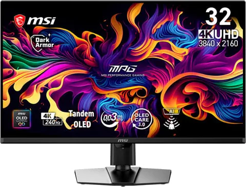 MSI MPG 322UR QD-OLED X24 32" 4K 240Hz Adaptive Sync DisplayHDR 500 Gaming Monitor