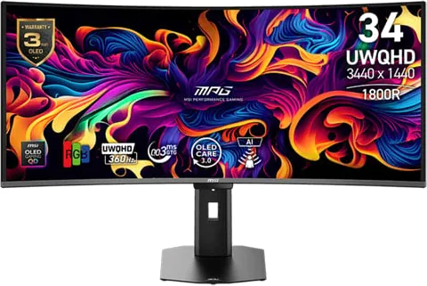 MSI MPG 341CQR QD-OLED X36 34" 2K 360Hz Adaptive Sync DisplayHDR True Black 500 Gaming Monitor