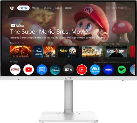 MSI Modern 27" MD272UPSW White 4K Adaptive Sync Google TV Smart Monitor