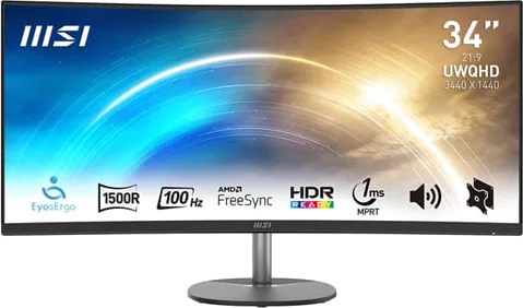 MSI 34" UltraWide Quad HD 100Hz Curved FreeSync HDR Monitor