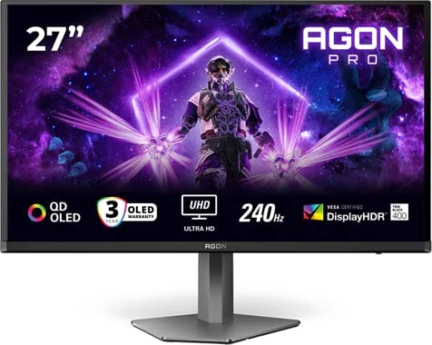 AOC AGON PRO AG276UZD 27" 4K 240Hz G-Sync Compatible DisplayHDR 400 QD-OLED Gaming Monitor