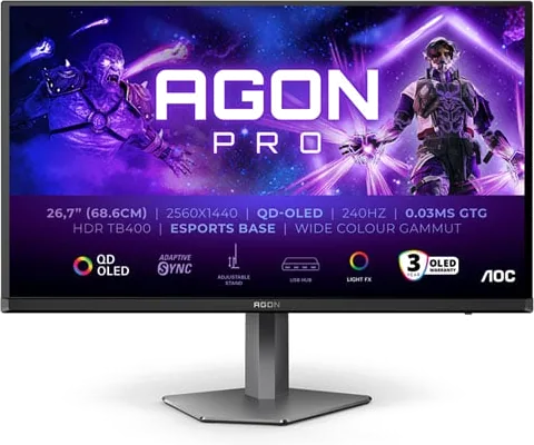 AOC AGON Pro AG276QZD2 27" Quad HD 240Hz Adaptive Sync QD-OLED Gaming Monitor