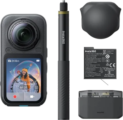 Insta360 X6 Essentials Bundle 8K50fps 360 Action Camera 120MP 360 Photos 10-bit/Dolby Vision/I-Log