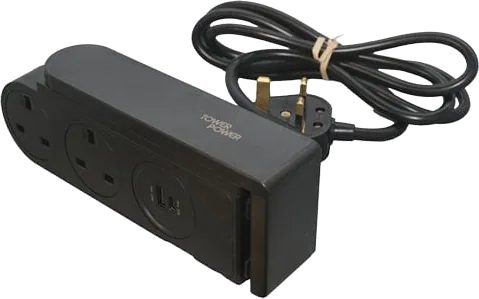 Tower Portable 2 Socket Travel Mains Clip-On Extension Lead