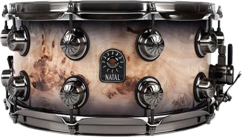 Natal Mappa Burl Snare Drum (Black Smoked Gloss)